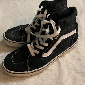 Vans Kids Black and White High-Top Sneakers